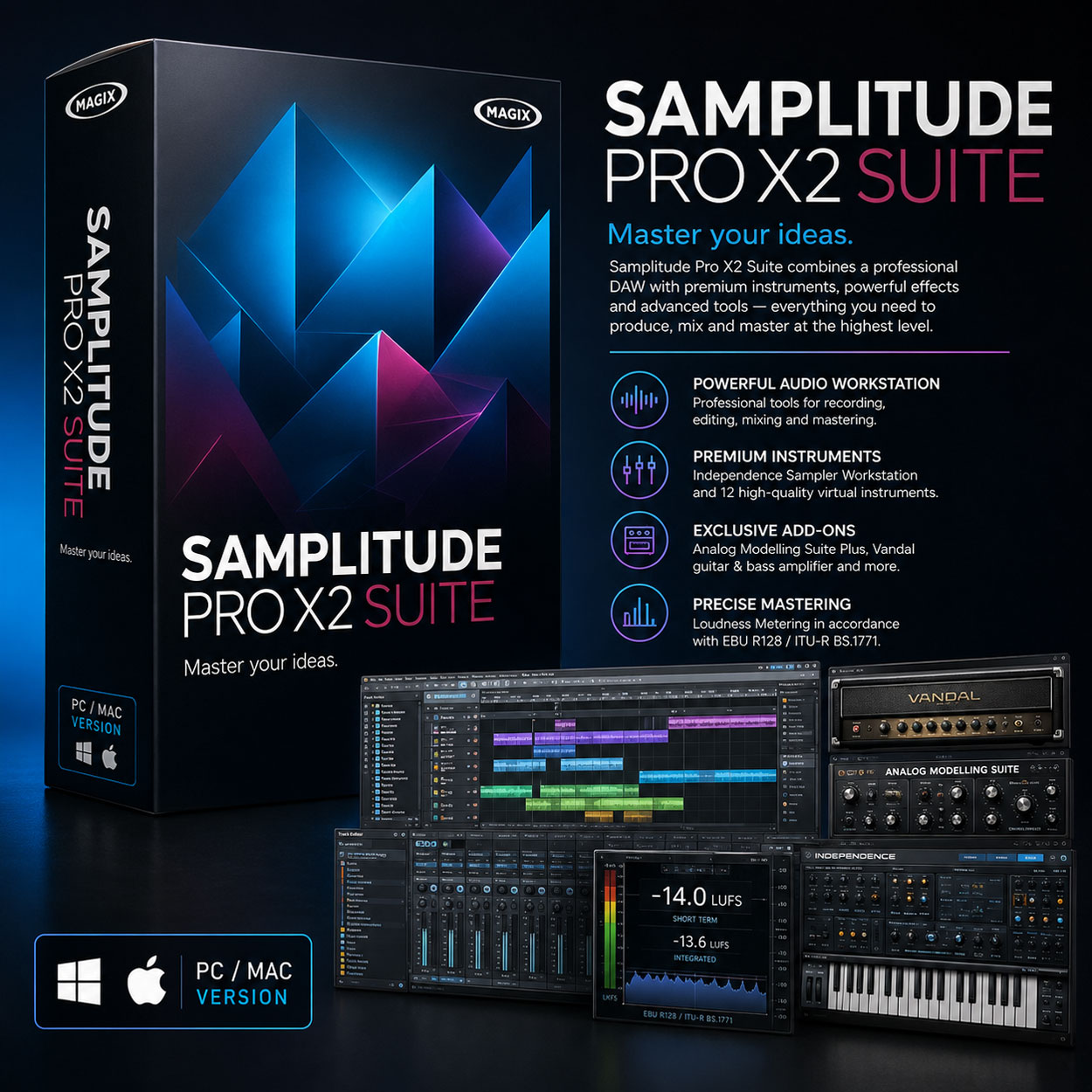 Samplitude Pro X2 Suite v13.1.2.170 [DVD]